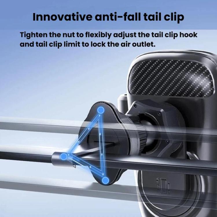 M7 Car Air Vent Gravity Phone Mount With Anti-Drop Tail Clip - Black
