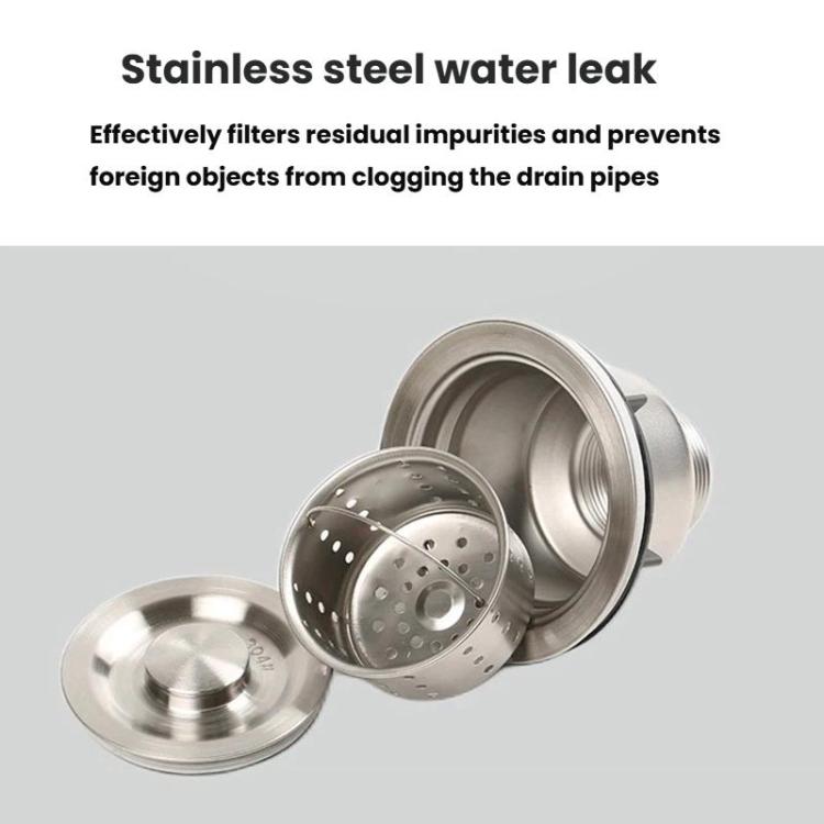Kitchen Stainless Steel Washbasin Downpipe Fittings Anti-Odor Downpipe Drain Set, Spec: Double Slot S-bend