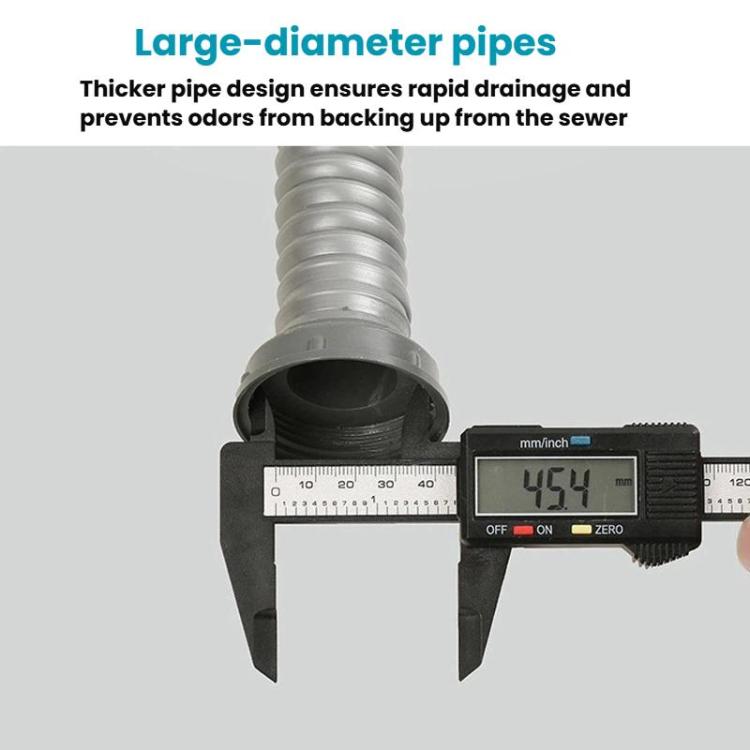 Kitchen Stainless Steel Washbasin Downpipe Fittings Anti-Odor Downpipe Drain Set, Spec: Double Slot 0.6m Tailpipe