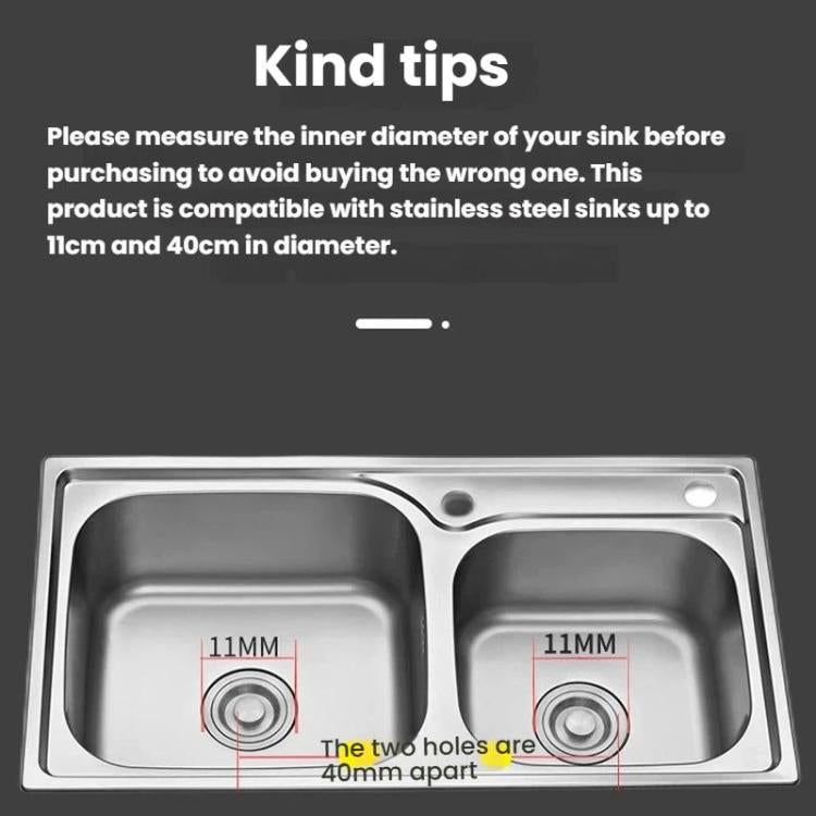 Kitchen Stainless Steel Washbasin Downpipe Fittings Anti-Odor Downpipe Drain Set, Spec: Double Slot 1m Tailpipe