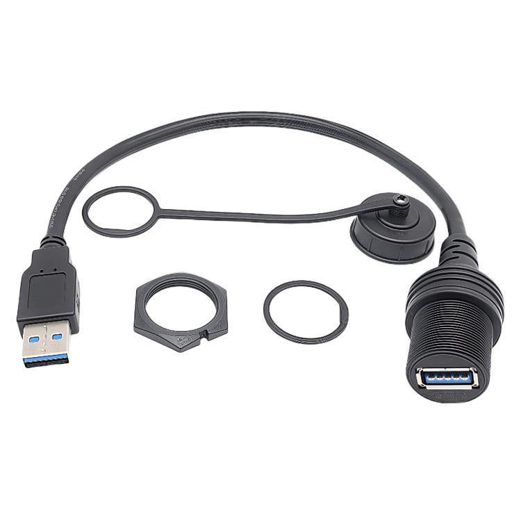 USB3.0 Male To Female 1m Car Boat Yacht Dashboard Extension AMAF Data Charging Connection Cable