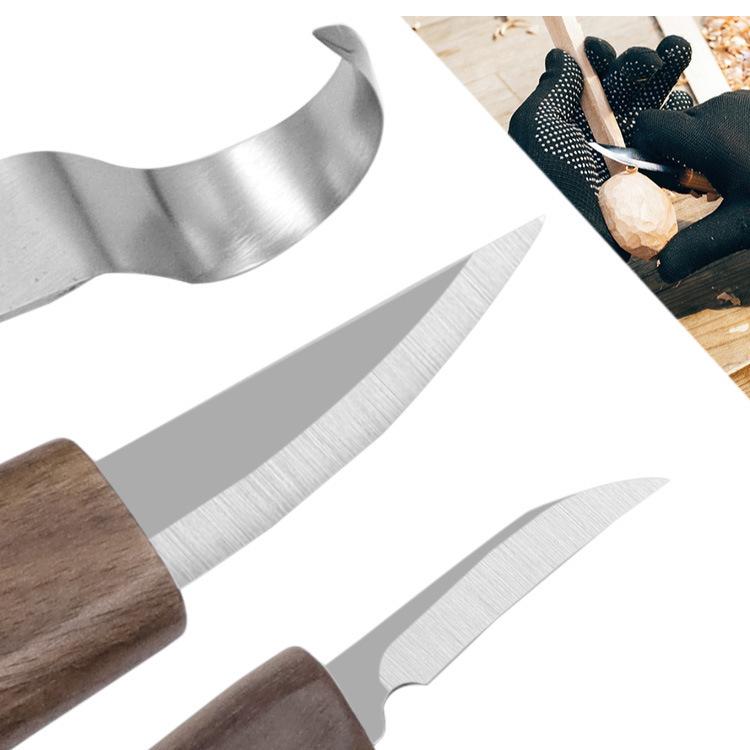 3pcs /Set Wood Sharpening Scraper Wood Knife Woodworking Walnut Carving Knife Hand Carving Pattern Tool