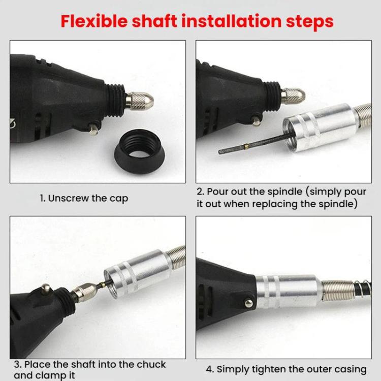 108cm Electric Grinder Engraver Extension Cable Flex Shaft Extension Cord - Silver Clip
