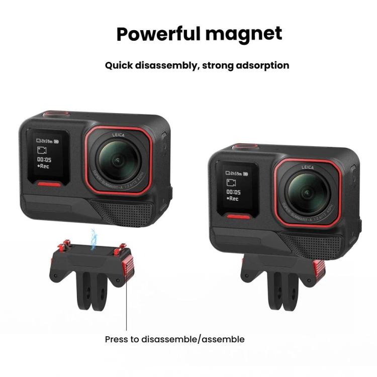 Magnetic Quick-Release Adapter Base for Insta360 X5, Ace Pro 2, Ace Pro - Black