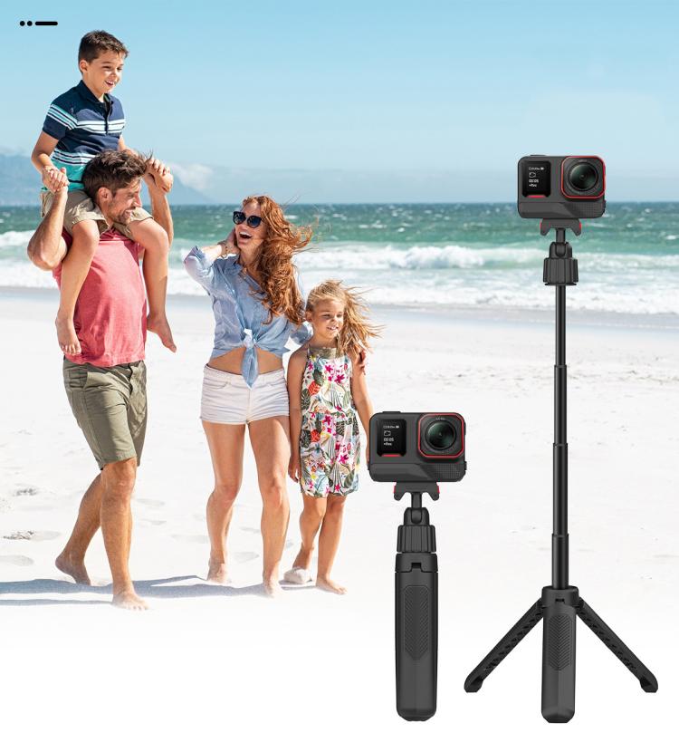 Magnetic Quick-Release Selfie Stick Tripod for Insta360 X5 / Ace Pro 2 / Ace Pro with 360-Degree Rotation - Black