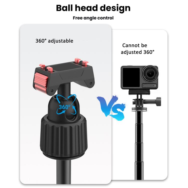 Magnetic Quick-Release Selfie Stick Tripod for Insta360 X5 / Ace Pro 2 / Ace Pro with 360-Degree Rotation - Black