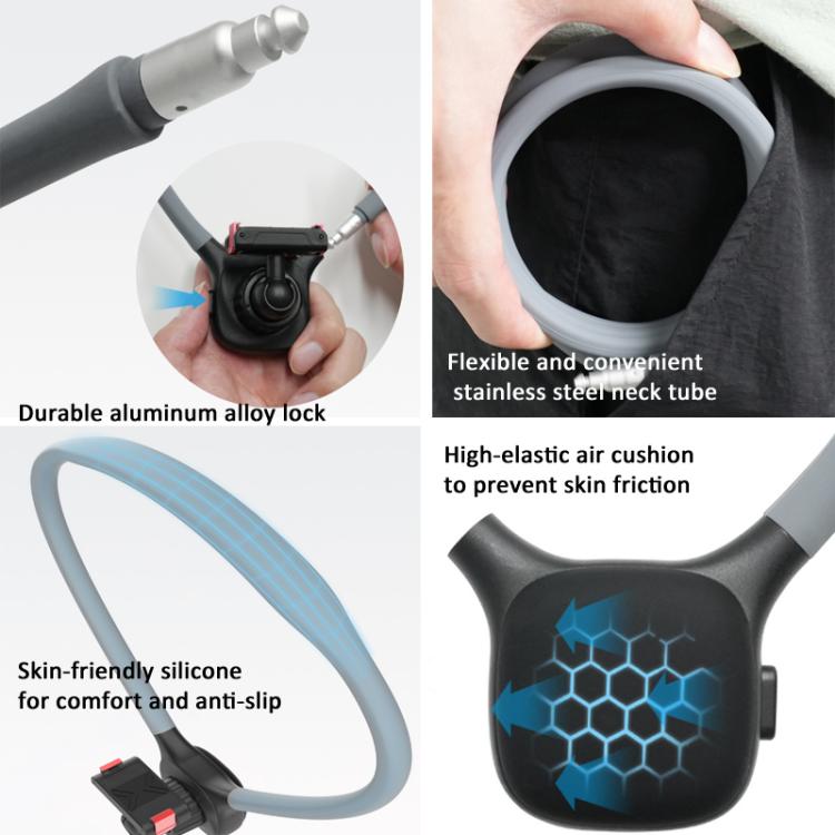 Magnetic Quick-Release Neck Mount For DJI Osmo 360 / Action 5 Pro/ 4 / 3 with 360-Degree Rotating Ball Head & Chest Strap - Black