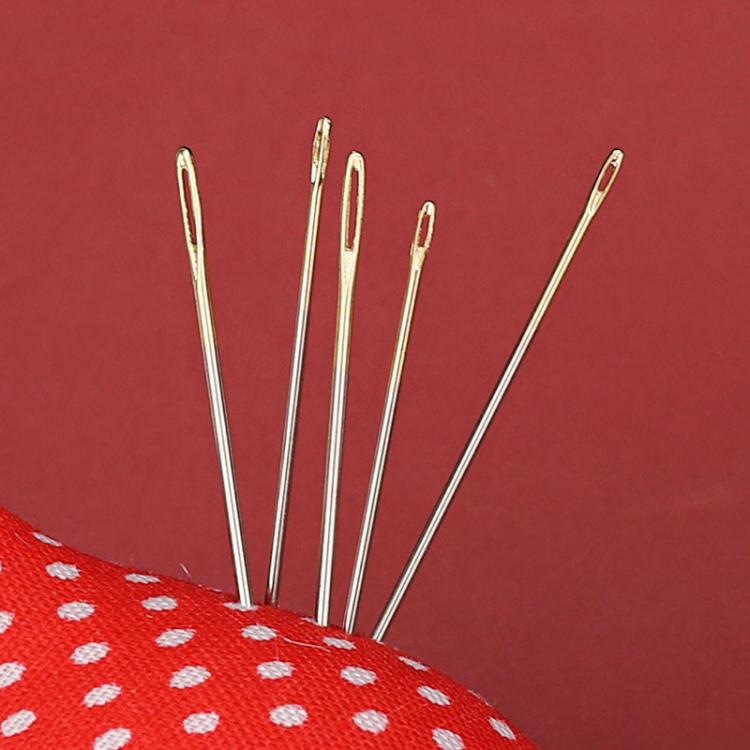 10sets Large-eyed Gold-tailed Needle 3/9 Fine Carbon Steel Hand Sewing Needle - 16 in 1