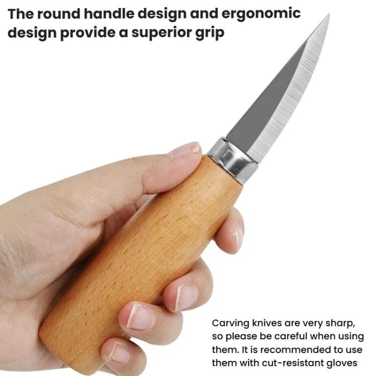 2pcs /Set Sharpening Scraping Wooden Spoon Knife Beech Handle Woodworking Carving Knife