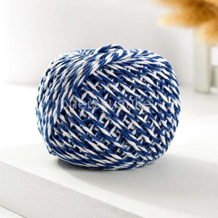 5pcs 70m DIY Food Packaging Rope Cotton Thread, Color: Blue White