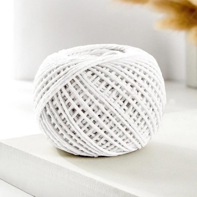 5pcs 70m DIY Food Packaging Rope Cotton Thread, Color: White