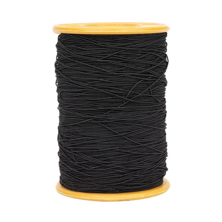 0.45mm Sewing Elastic Cord Rubber Band Core-coated Tag Elastic Thread, Color: Black