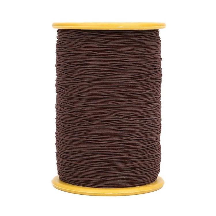 0.45mm Sewing Elastic Cord Rubber Band Core-coated Tag Elastic Thread, Color: Coffee