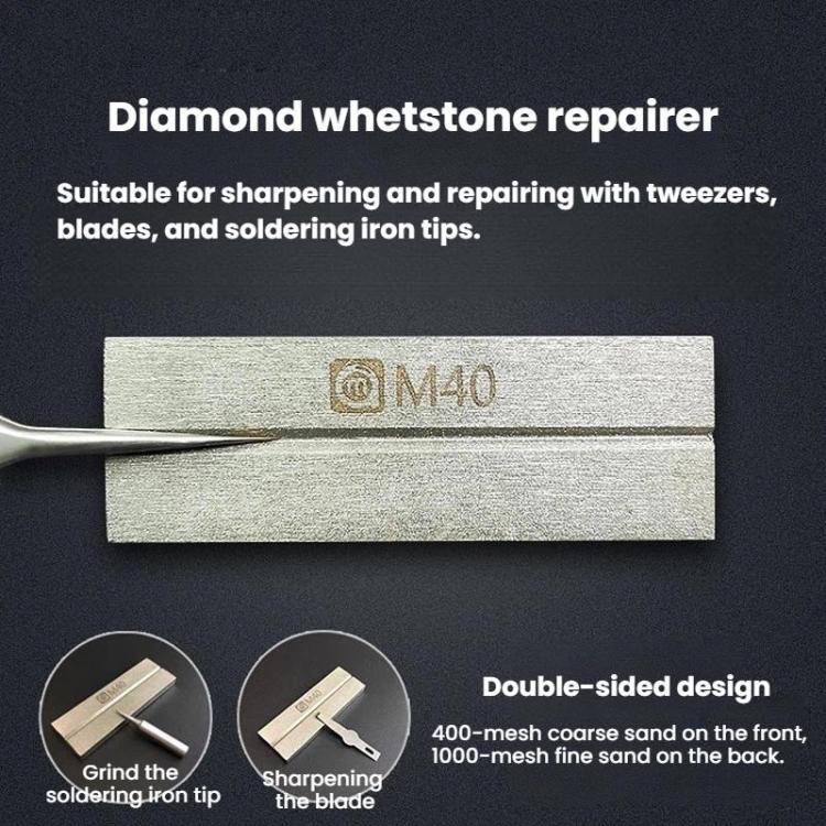 M40 Diamond Sharpening Stone Tweezer, Soldering Iron Tip & Blade Restorer