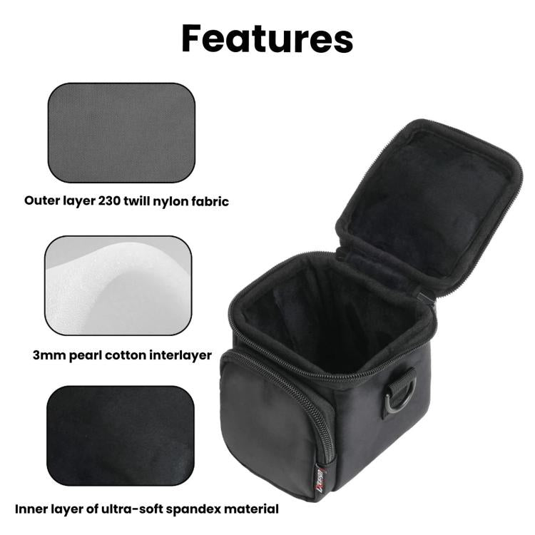 Portable Shoulder Bag for Kodak PIXPRO AZ405 Series & Nikon COOLPIX B500 Digital Cameras Compact Carrying Case - Black