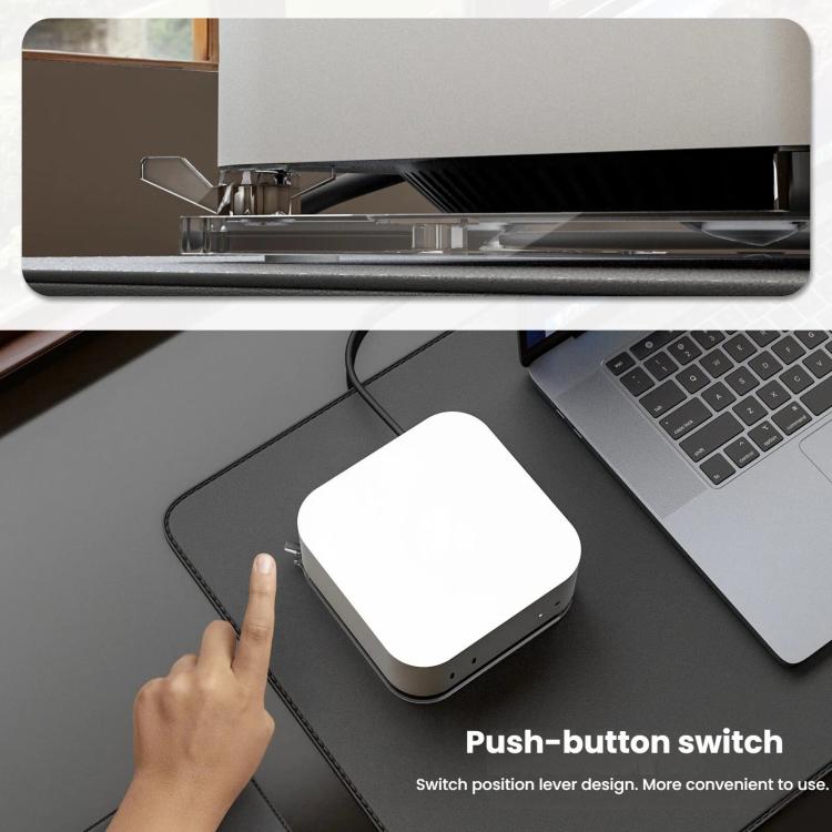 For Mac Mini M4/M4 Pro Acrylic Anti-Slip Desktop Stand Holder Secure Base - Transparent