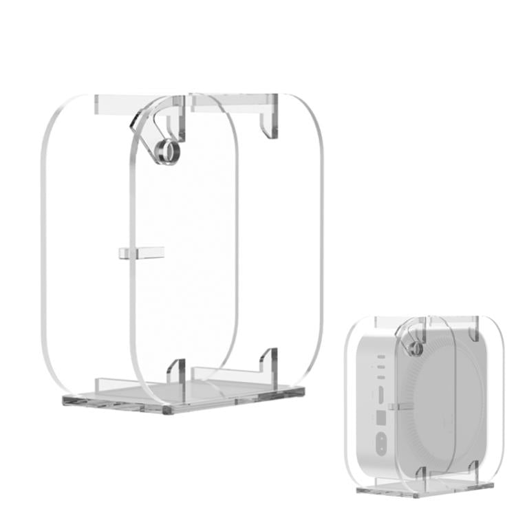 For Mac Mini M4 2024 Vertical Acrylic Desktop Stand Anti-Slip Storage Holder - Transparent