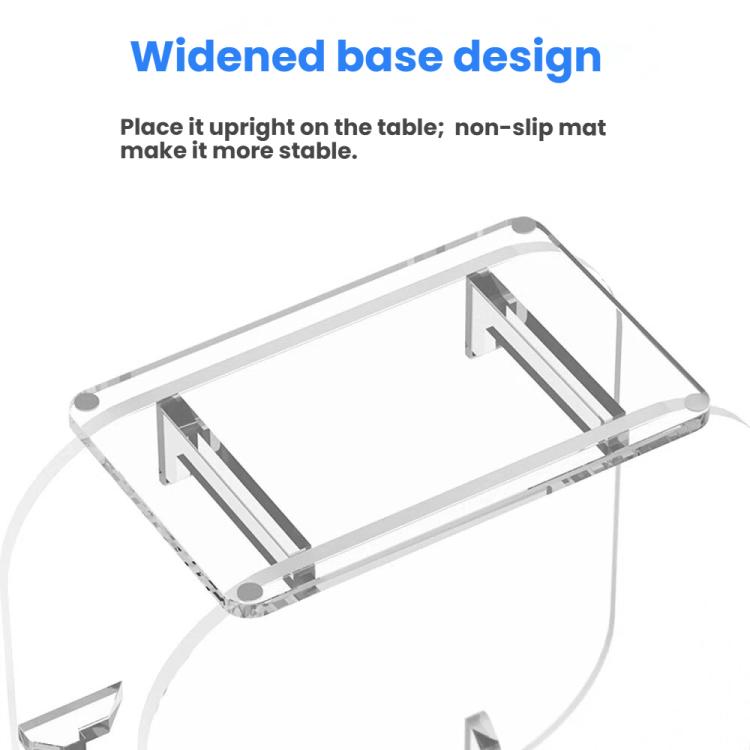 For Mac Mini M4 2024 Vertical Acrylic Desktop Stand Anti-Slip Storage Holder - Transparent