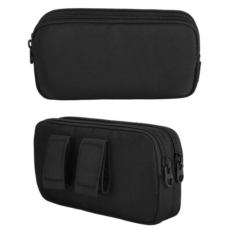 Double Phone Waist Bag 2-Cellphone Fanny Pack For Hiking Running Travel - Black