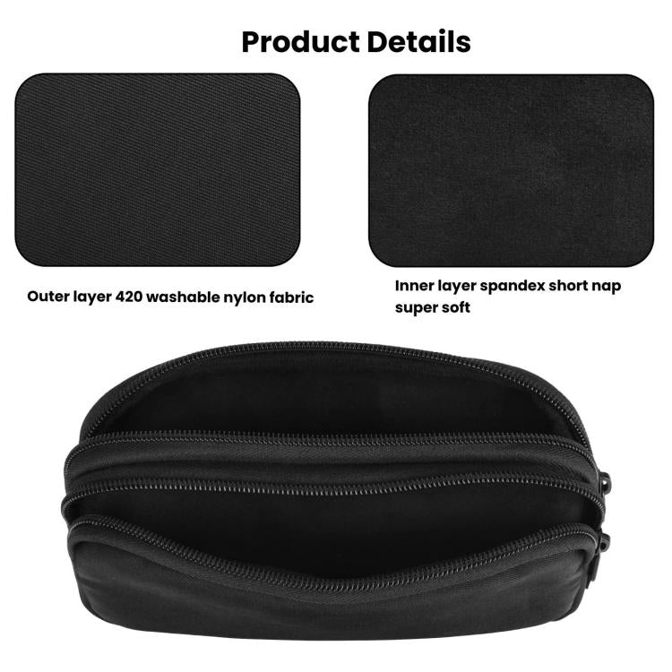 Double Phone Waist Bag 2-Cellphone Fanny Pack For Hiking Running Travel - Black