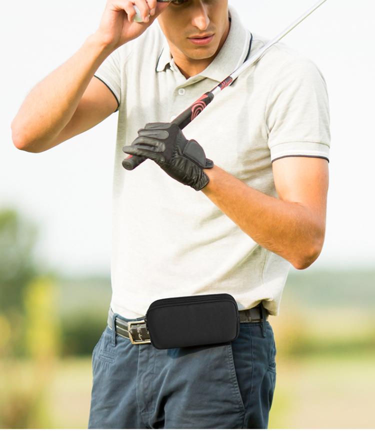 Double Phone Waist Bag 2-Cellphone Fanny Pack For Hiking Running Travel - Black
