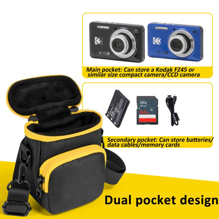 Portable Camera Carrying Case For Kodak FZ45 CCD Cameras Dual Use Shoulder/Belt Bag - Black