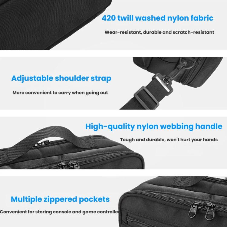 Carrying Case for Nintendo Switch 1 / 2 Protective Messenger Bag with Padded Compartment for Console, Controllers, and Accessories - Black