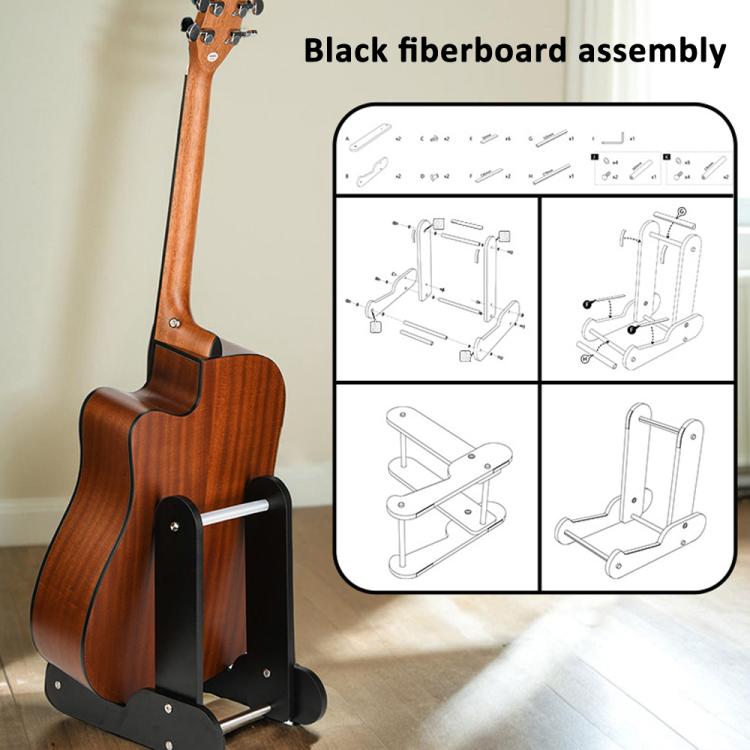 Wooden Vertical Guitar Stand for 39-41 Inch Electric, Acoustic, and Classical Guitars Storage and Display Holder - Black