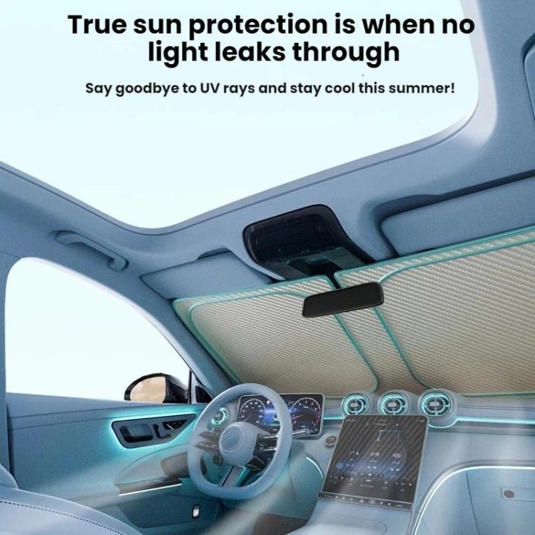 Car Windshield Heat Insulation Baffle Titanium Silver Sunshade Curtain - 140x70cm