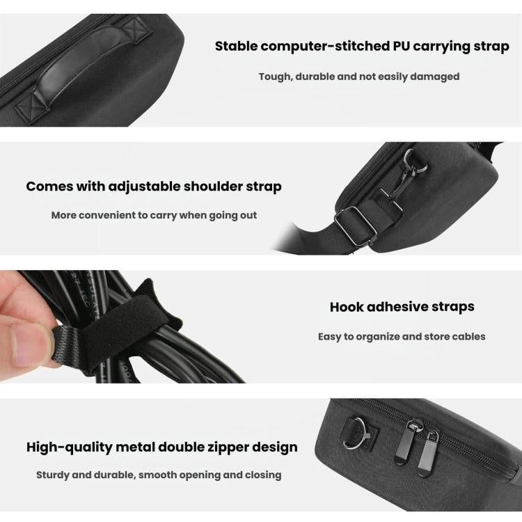For Mac Mini M4 / M4 Pro 2024 Hard Shell EVA Carrying Case Portable Shoulder Messenger Bag - Black