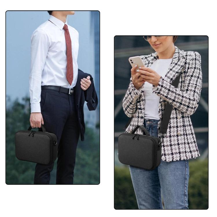 For Mac Mini M4 / M4 Pro 2024 Hard Shell EVA Carrying Case Portable Shoulder Messenger Bag - Black