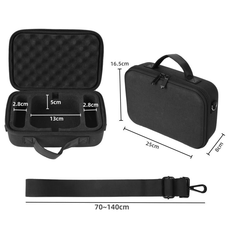 For Mac Mini M4 / M4 Pro 2024 Hard Shell EVA Carrying Case Portable Shoulder Messenger Bag - Black