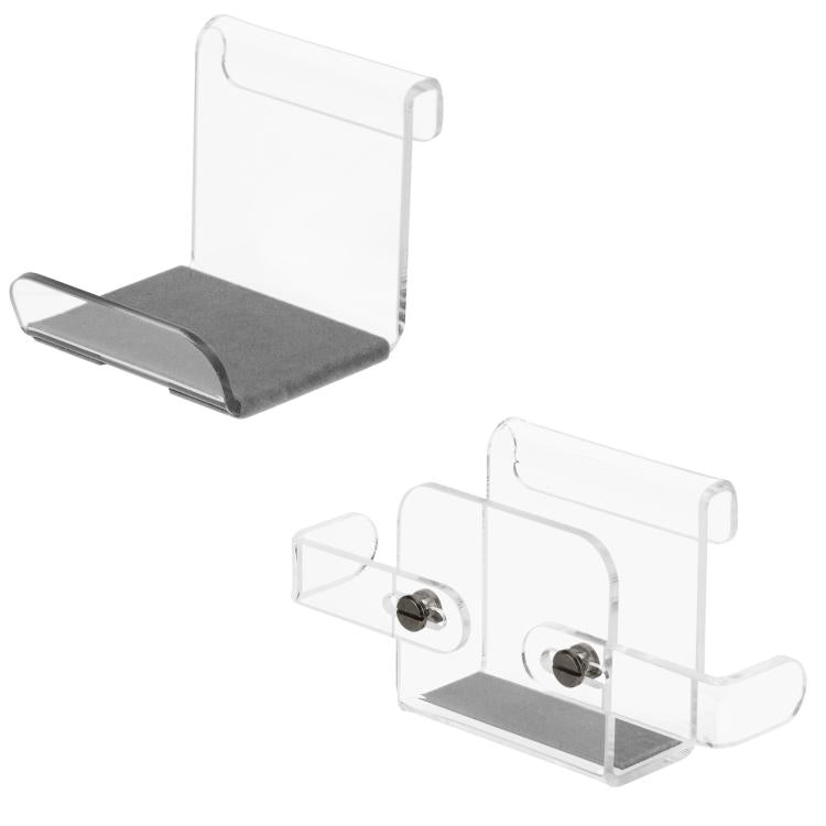 For PS5 Console Acrylic Overhead Hanger Dual Hook for Controller, Headset, and Hard Drive Storage - Clear