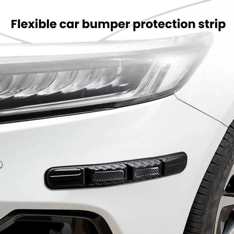 CTU040-1 2pcs Car Bumper Anti-Collision Strip Universal Trunk Anti-Scratch Protective Sticker - Black