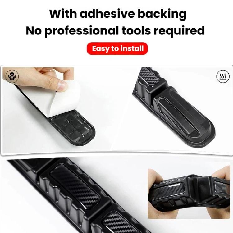 CTU040-1 2pcs Car Bumper Anti-Collision Strip Universal Trunk Anti-Scratch Protective Sticker - Black