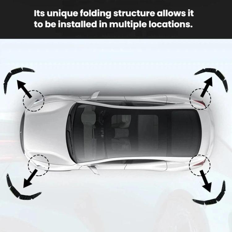 CTU040-1 2pcs Car Bumper Anti-Collision Strip Universal Trunk Anti-Scratch Protective Sticker - Black