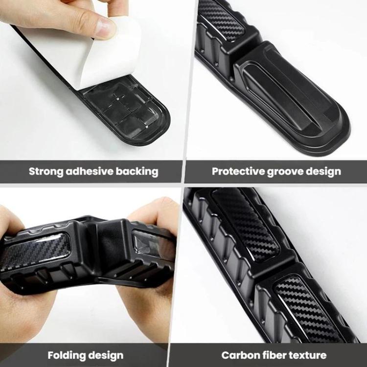 CTU040-1 2pcs Car Bumper Anti-Collision Strip Universal Trunk Anti-Scratch Protective Sticker - Black