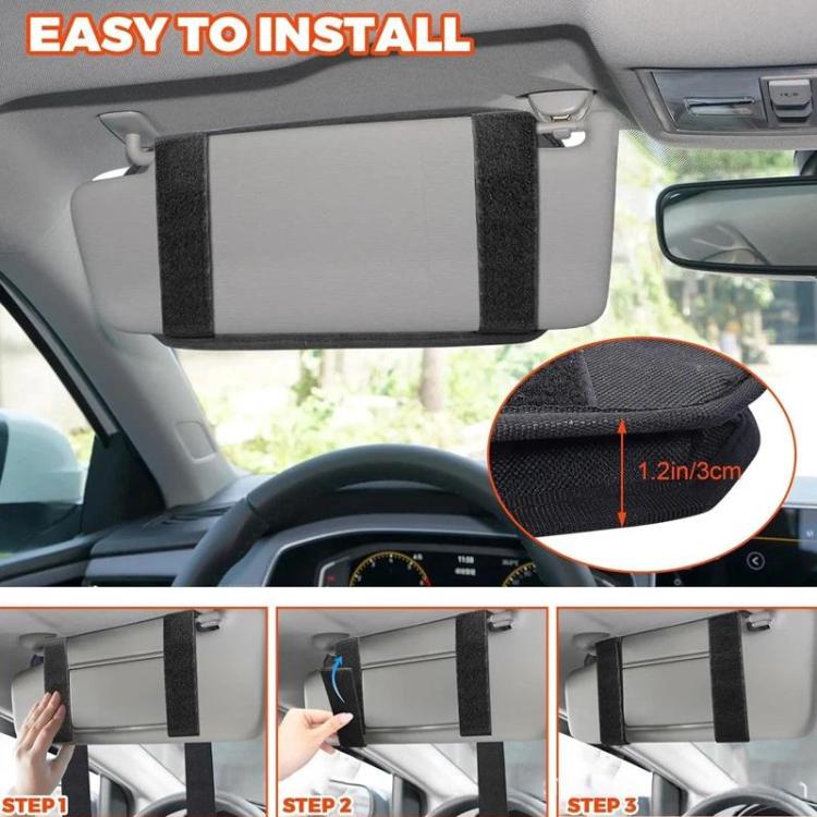 Car Sun Visor Storage Clip Vehicle-Mounted Ticket & Eyeglass Clip - Black