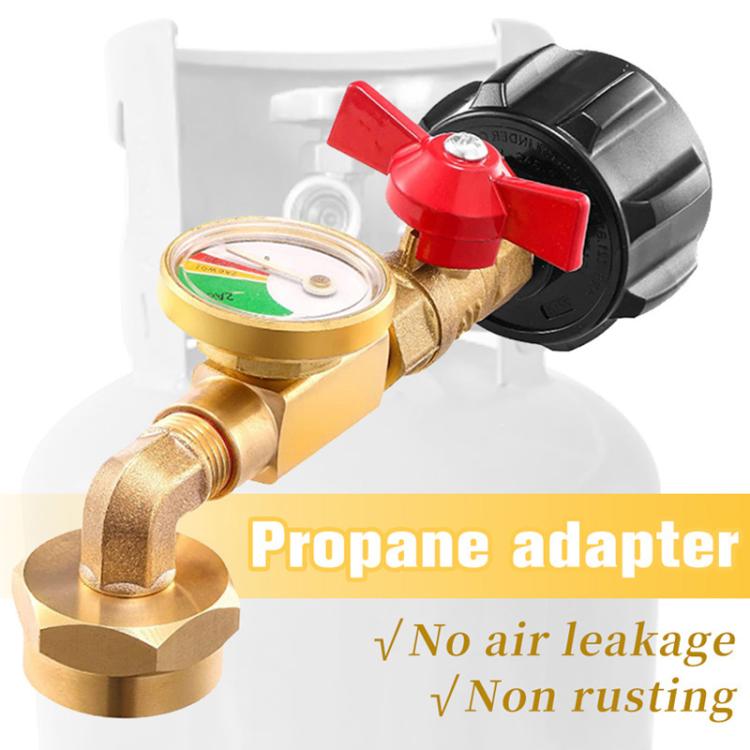 Propane Tank Refill Adapter With Luminous Gauge And Valve Gas Cylinder Filling Connector - Yellow