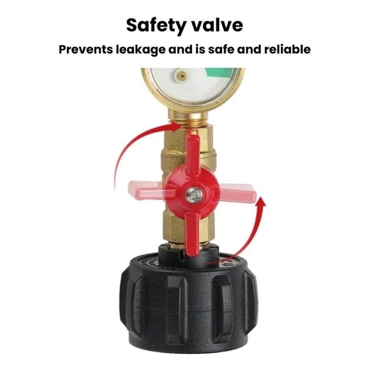Propane Tank Refill Adapter With Luminous Gauge And Valve Gas Cylinder Filling Connector - Yellow