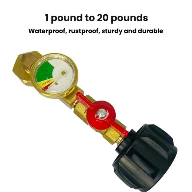 Propane Tank Refill Adapter With Luminous Gauge And Valve Gas Cylinder Filling Connector - Yellow