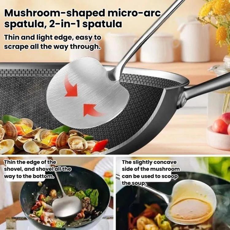 2pcs Solid Wood Long Handle Wok Spoon & Ladle Household Kitchen Shovel, Spec: Small