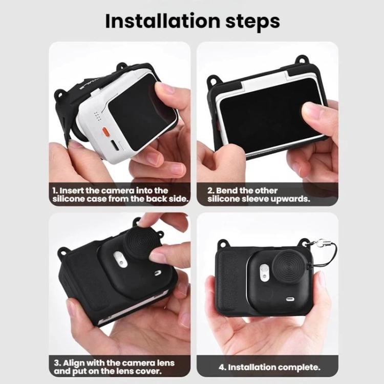 For Insta360 Go Ultra Flymile Action Camera Silicone Protective Case - Black