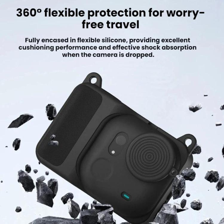 For Insta360 Go Ultra Flymile Action Camera Silicone Protective Case - Black
