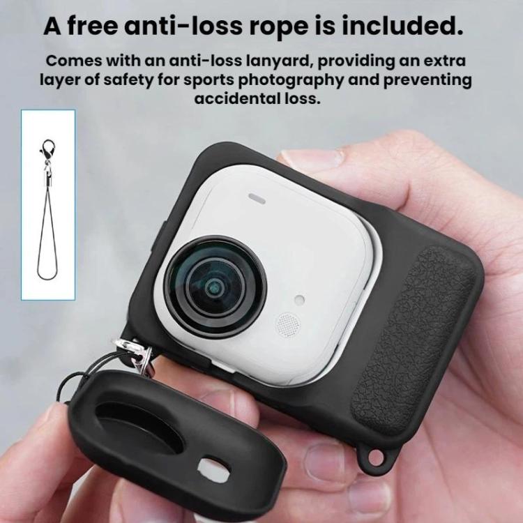 For Insta360 Go Ultra Flymile Action Camera Silicone Protective Case - Black