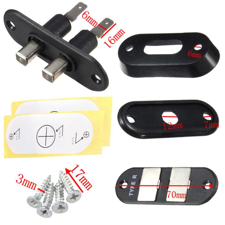 Automotive Universal Push-pull Sliding Door Lock Contact Electrode Switch - Black
