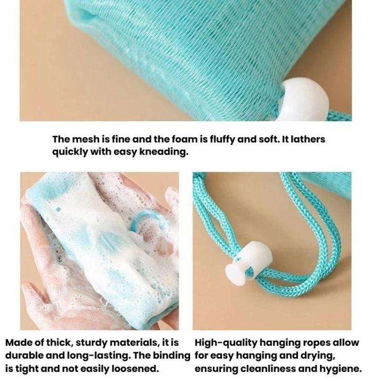 5pcs Soap Foaming Net Facial Cleanser Foam Mesh Bag