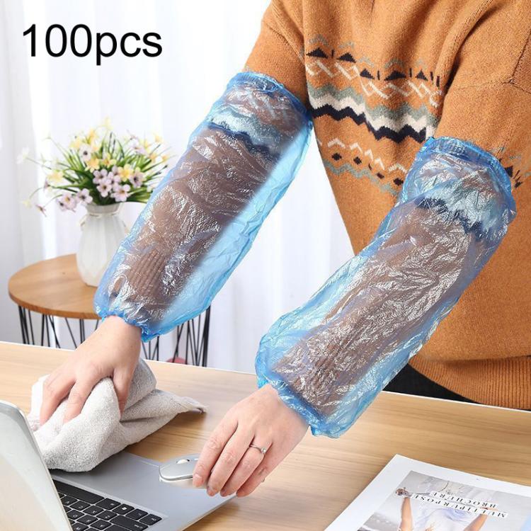100pcs Disposable Waterproof & Oil-Proof Sleeve Covers Kitchen Plastic Arm Sleeves