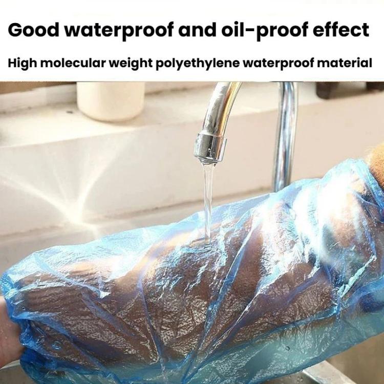 100pcs Disposable Waterproof & Oil-Proof Sleeve Covers Kitchen Plastic Arm Sleeves