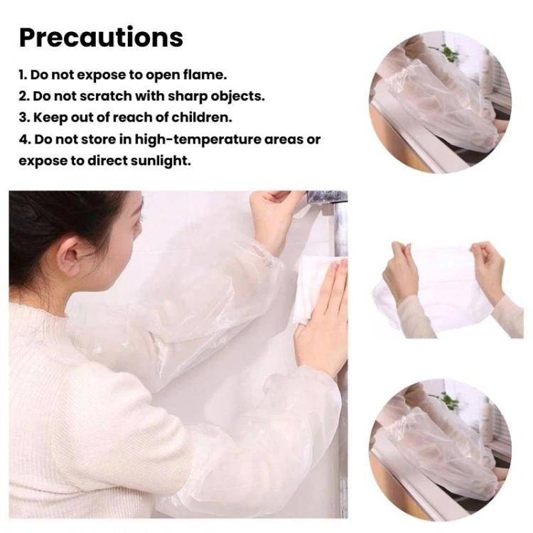 100pcs Disposable Waterproof & Oil-Proof Sleeve Covers Kitchen Plastic Arm Sleeves